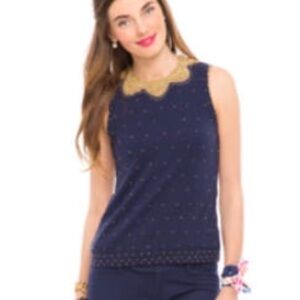 NEW W/ TAGS Lilly Pulitzer Blue Bib Collar Tank Top